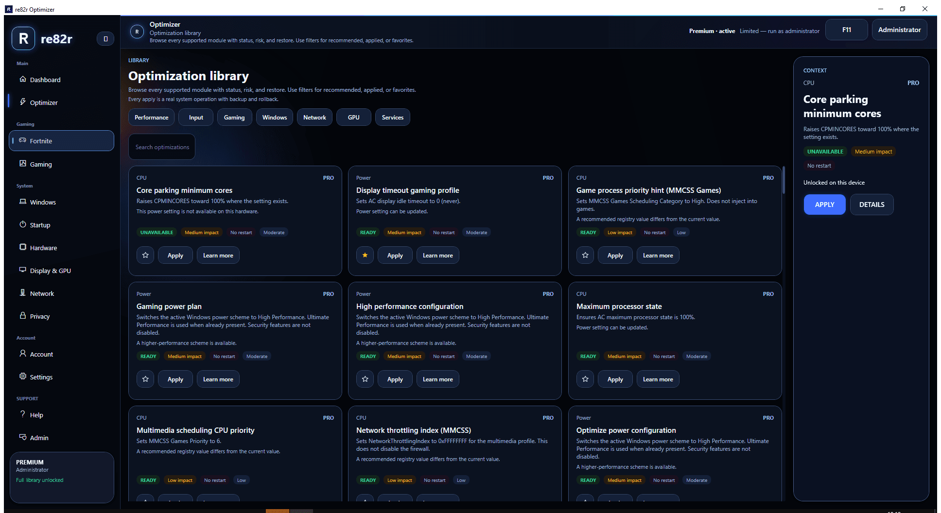 Display and GPU page with monitor details and color controls